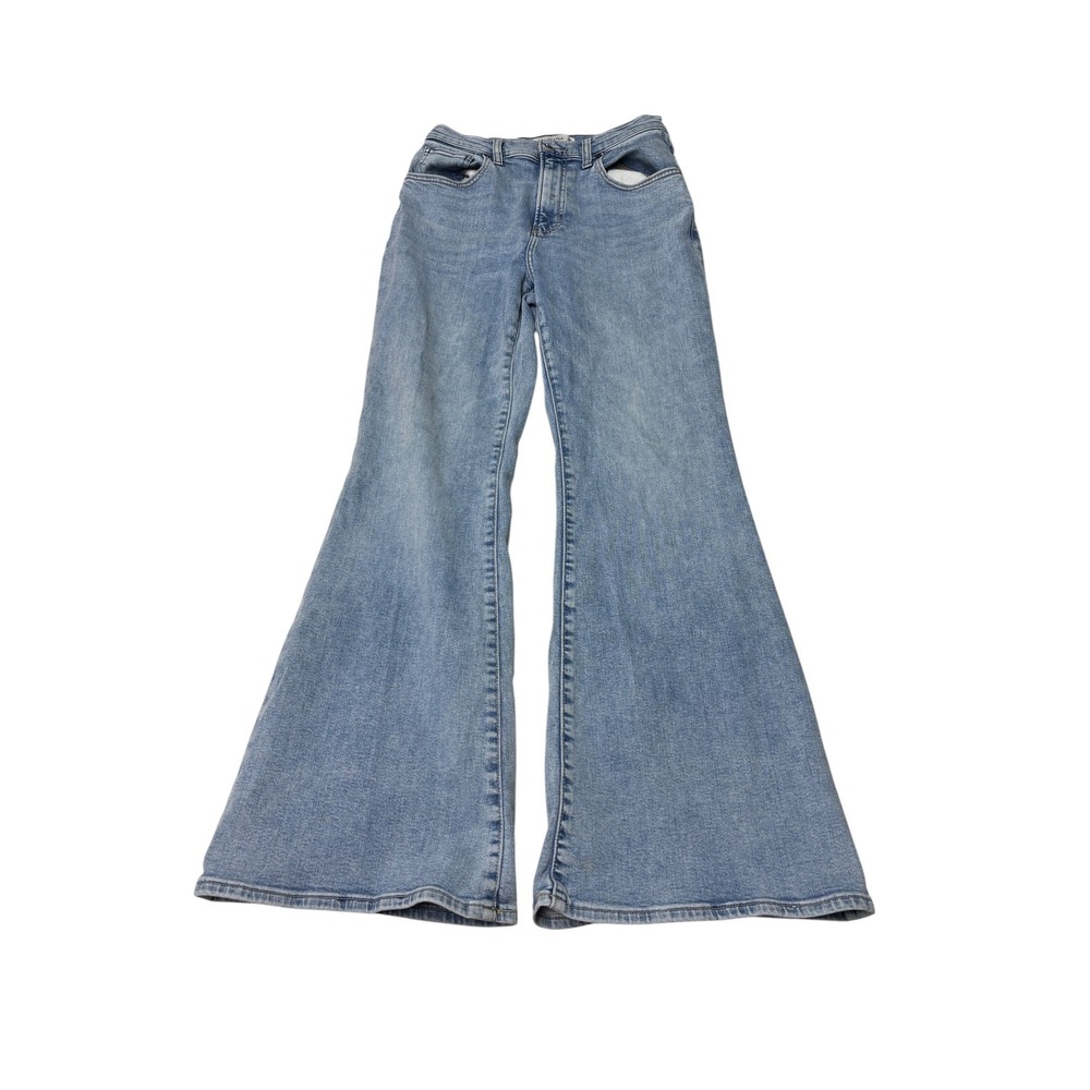 Abercrombie & Fitch Curve Love Ultra High Rise Flare Jeans Light Wash 28/6S L29